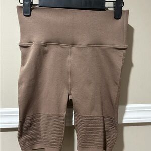 Fabletics Brown Bike Shorts with‎ High-Rise Waistband